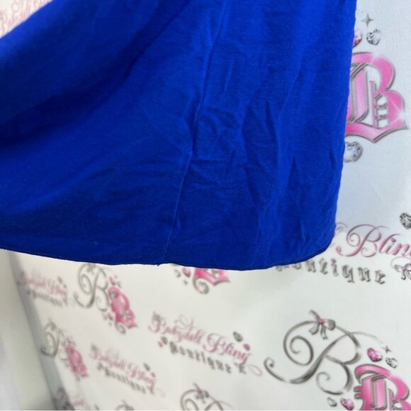 Zap tshirt y2k stripes abstract Royal Blue Top with White and Pink Stripes soft - Picture 7 of 10